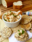 saumon au poivre step and fin shrimp pate with crackers finished 092