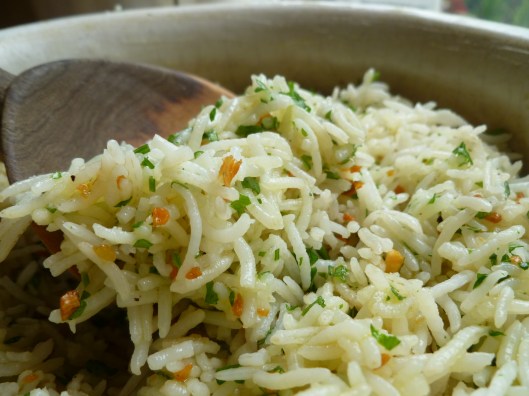 Parslied Rice with Browned Garlic Butter | diplomatickitchen