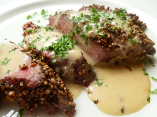 steak au poive and all steps brandy cream sauce 063