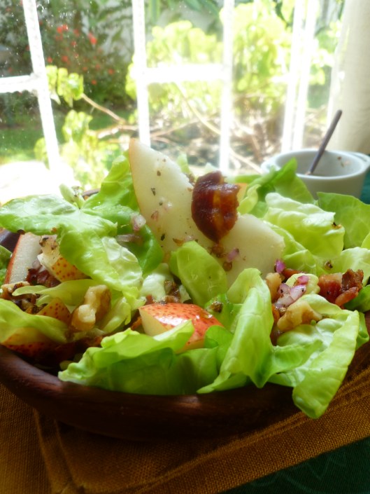 pear pancetta salad vinaigrette and finished 036