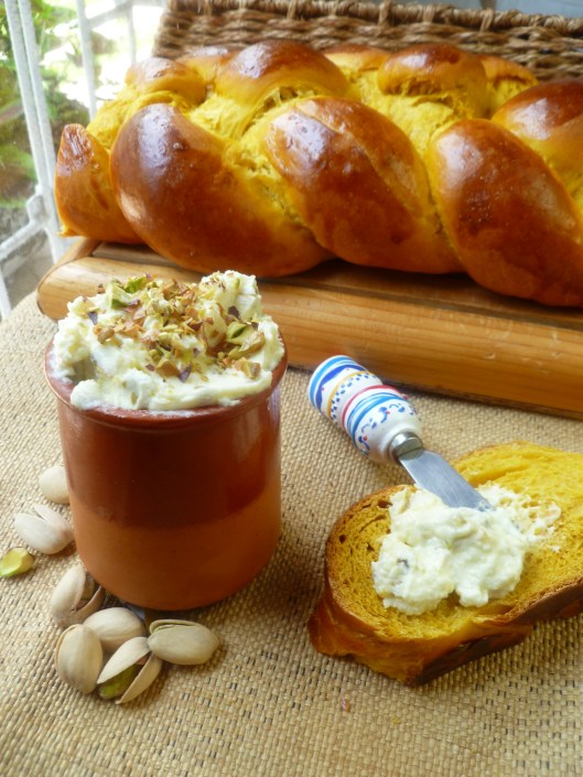 pumpkin challah finish and pstachio spread all 021