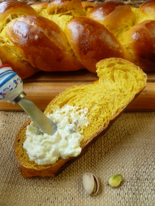 pumpkin challah finish and pstachio spread all 033