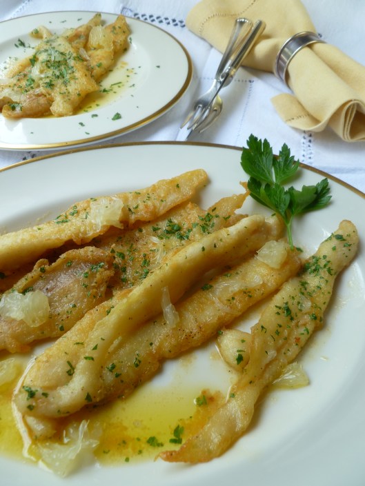 strawhaymushroomprosciuttopasta sole eith lemon butter sauce 060