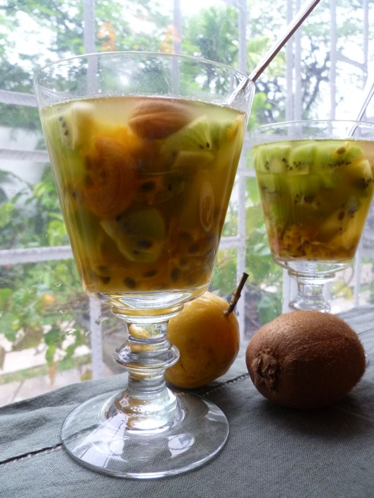 Pasion fruit Kiwi verrines and a mango 033